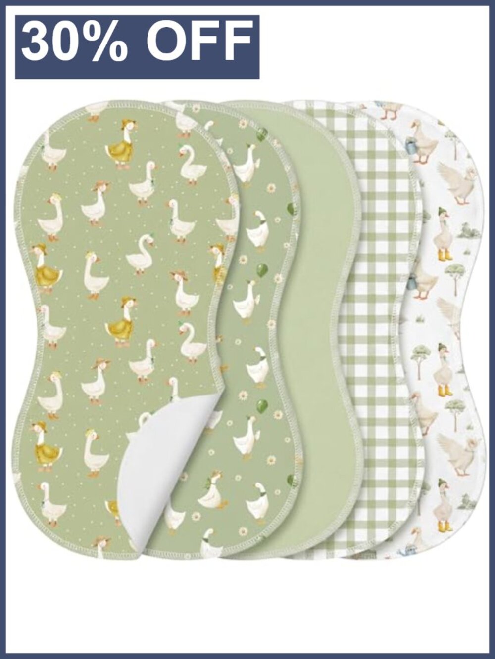 5 Pack Soft Baby Burp Cloths Absorbent Newborn Essential
